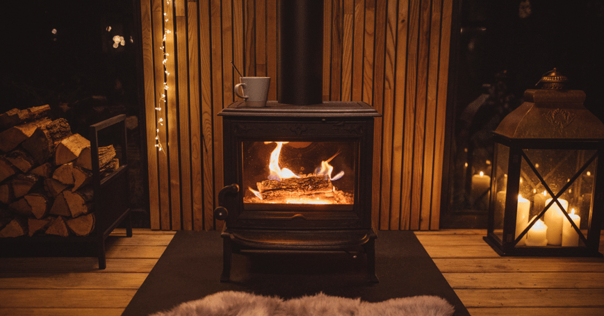 Cozy-fireplace-with-burning-logs